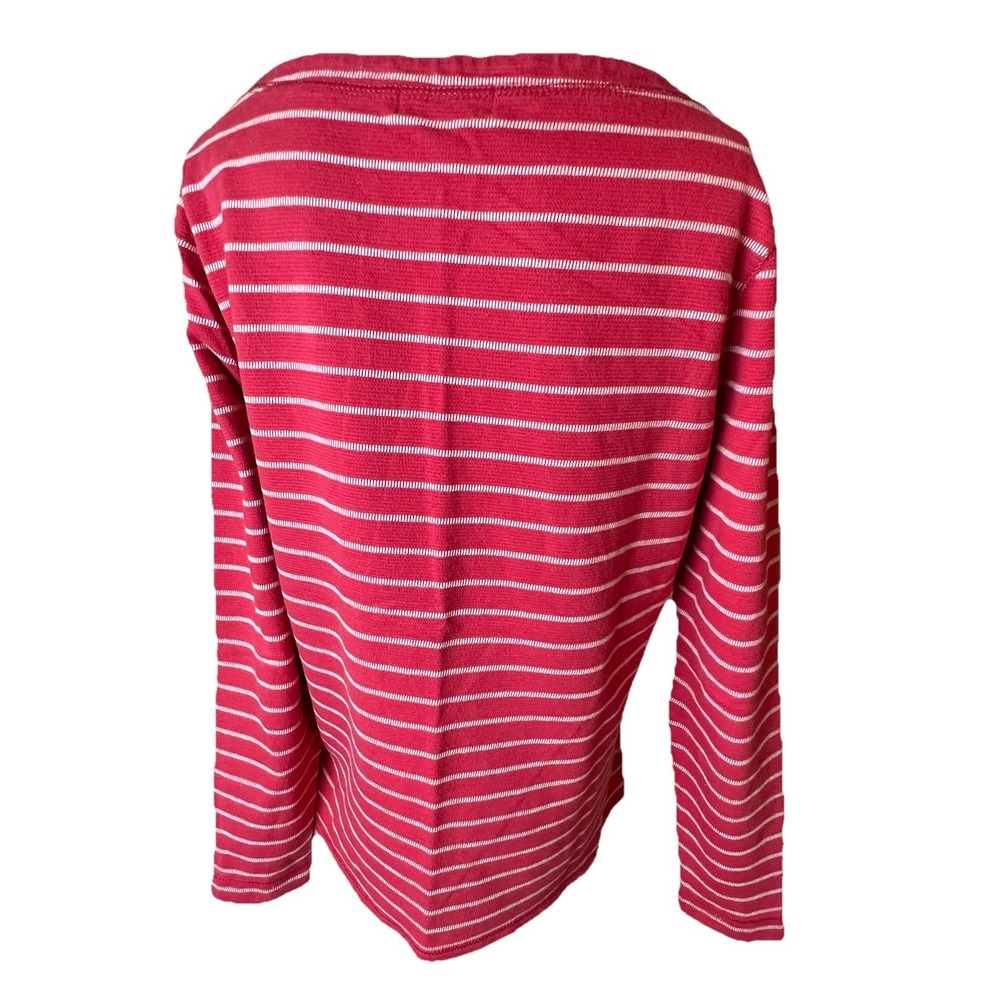 LRL Lauren Jeans Co. RALPH LAUREN Red Stripe 100% Cotton Zip Pocket Top M - Picture 5 of 15